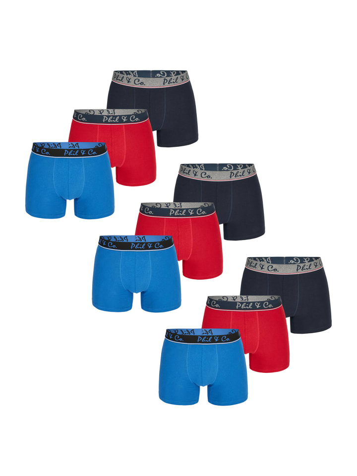 

Трусы боксеры Phil & Co. Berlin Retro Boxer Jersey Core, цвет BlueRedBlack