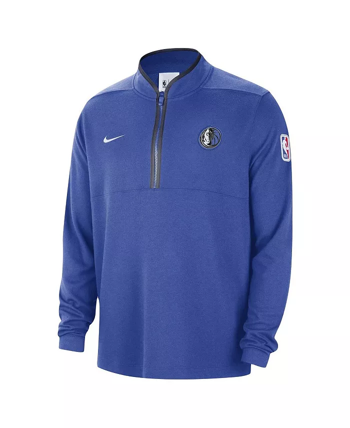 Мужская синяя полузастегивающаяся толстовка Authentic Performance Dallas Mavericks Nike — фото 3