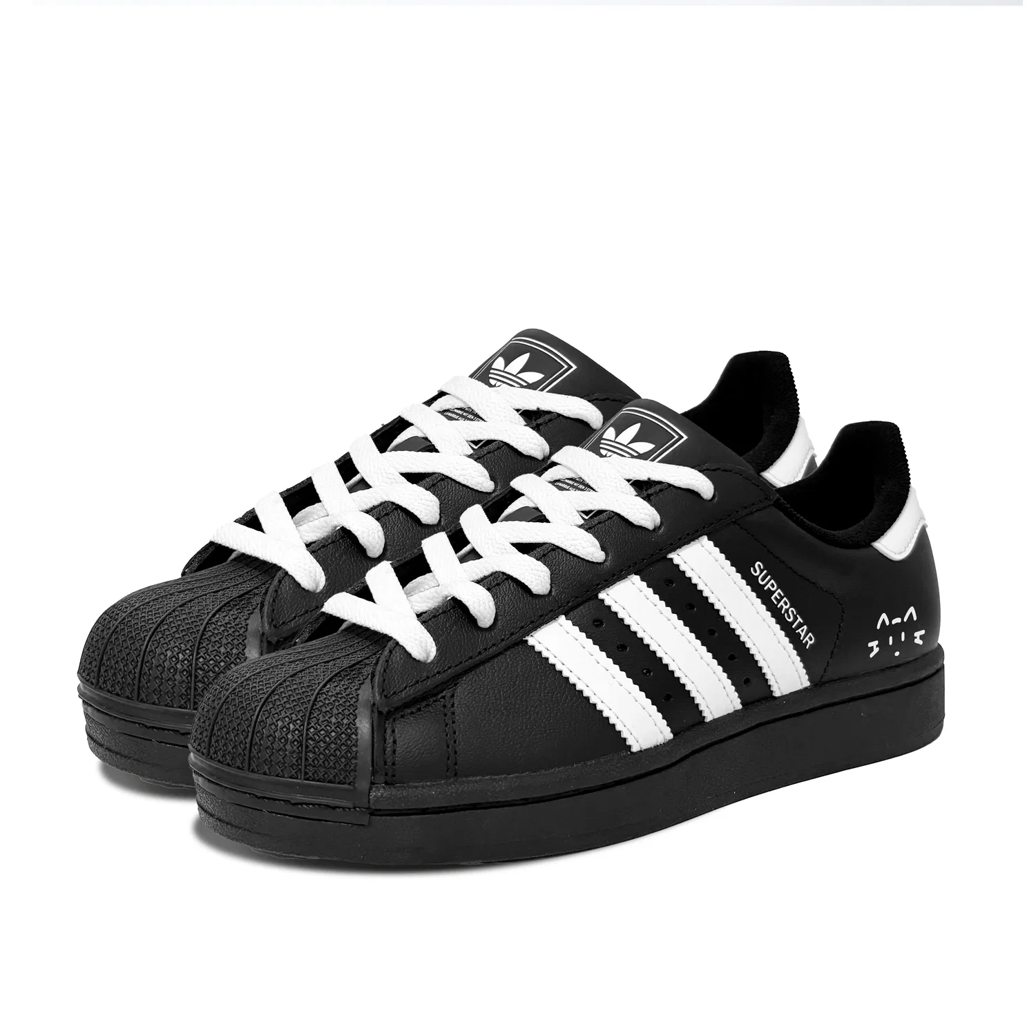 Кроссовки для скейтбординга Superstar 2 Leather Low top Kids' Skateboarding Shoes Black Teenagers Adidas Originals — фото 4