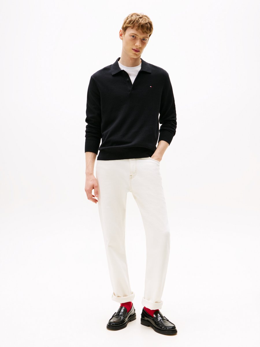 Поло Tommy Hilfiger PIMA ORG CTN CASHMERE LS POLO, Black — фото 2