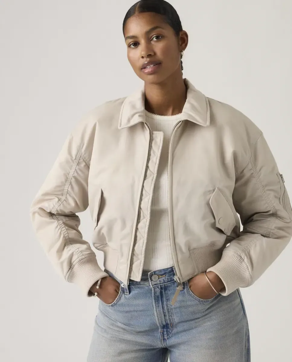 Женская куртка-бомбер Levi's, кремовый — фото 4