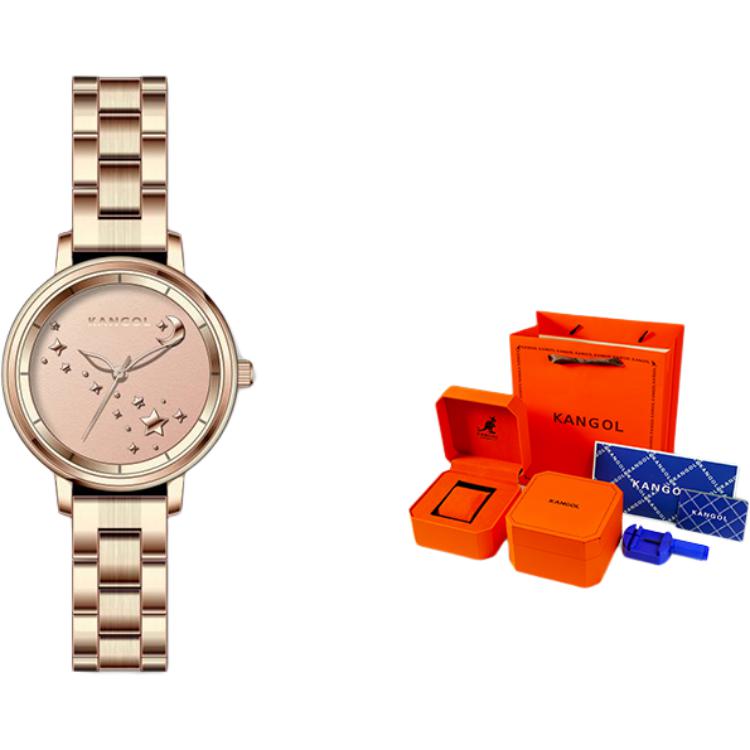 

KANGOL Часы Wrist Galaxy Collection Quartz Movement Metal Strap Watch Women's Watch Gold Dial