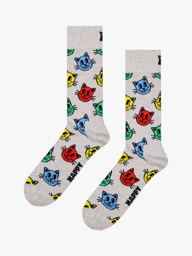 

Кошачьи носки Happy Socks, серый