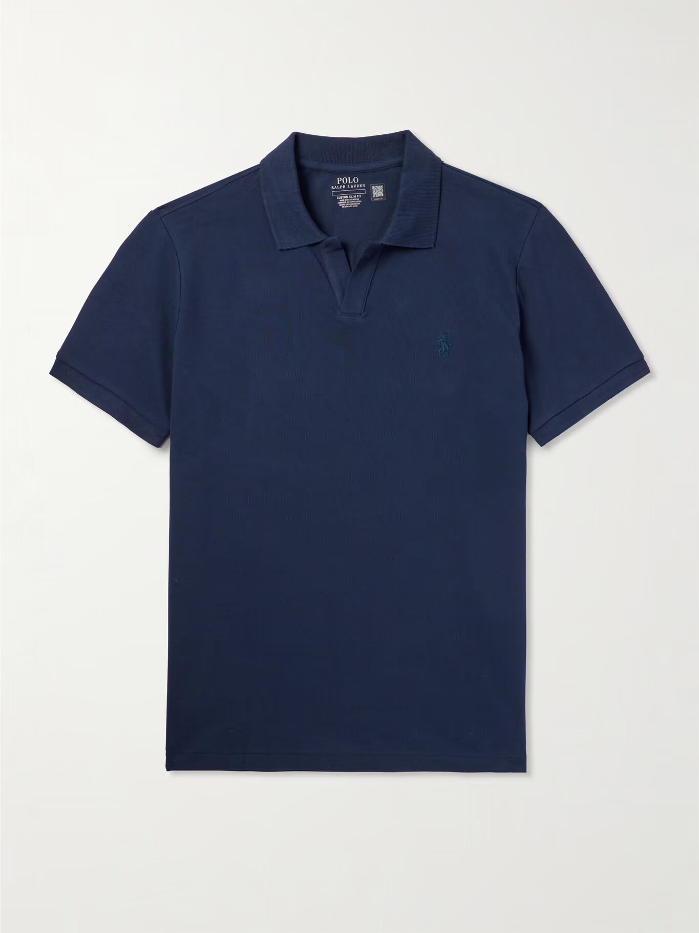 

Рубашка-поло из хлопковой смеси пике с вышитым логотипом POLO RALPH LAUREN, синий