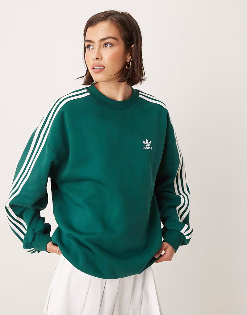 

Толстовка Adidas Originals Adicolor с тремя полосками зеленого цвета