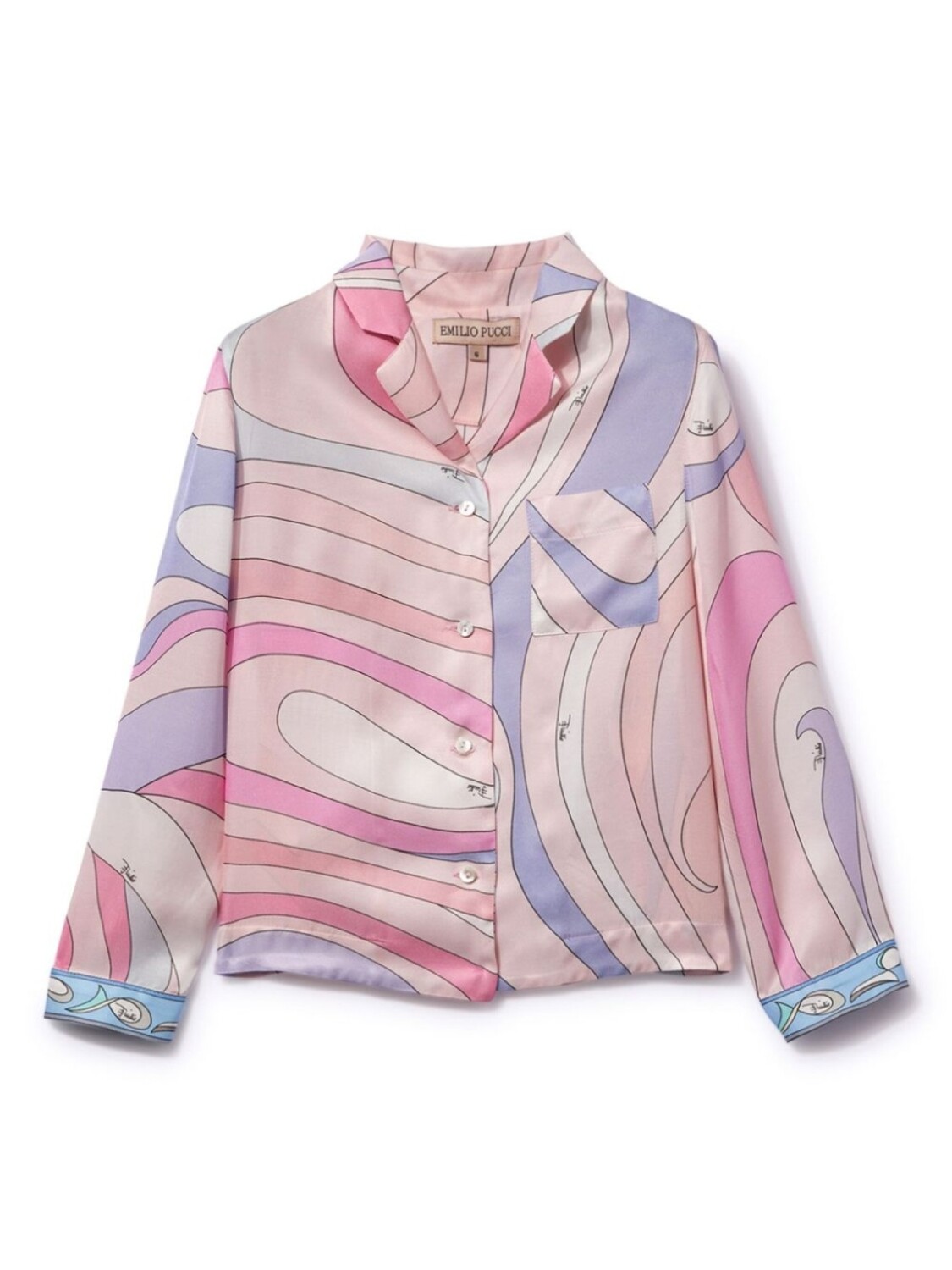 

PUCCI Junior рубашка с длинными рукавами и принтом Marmo, розовый