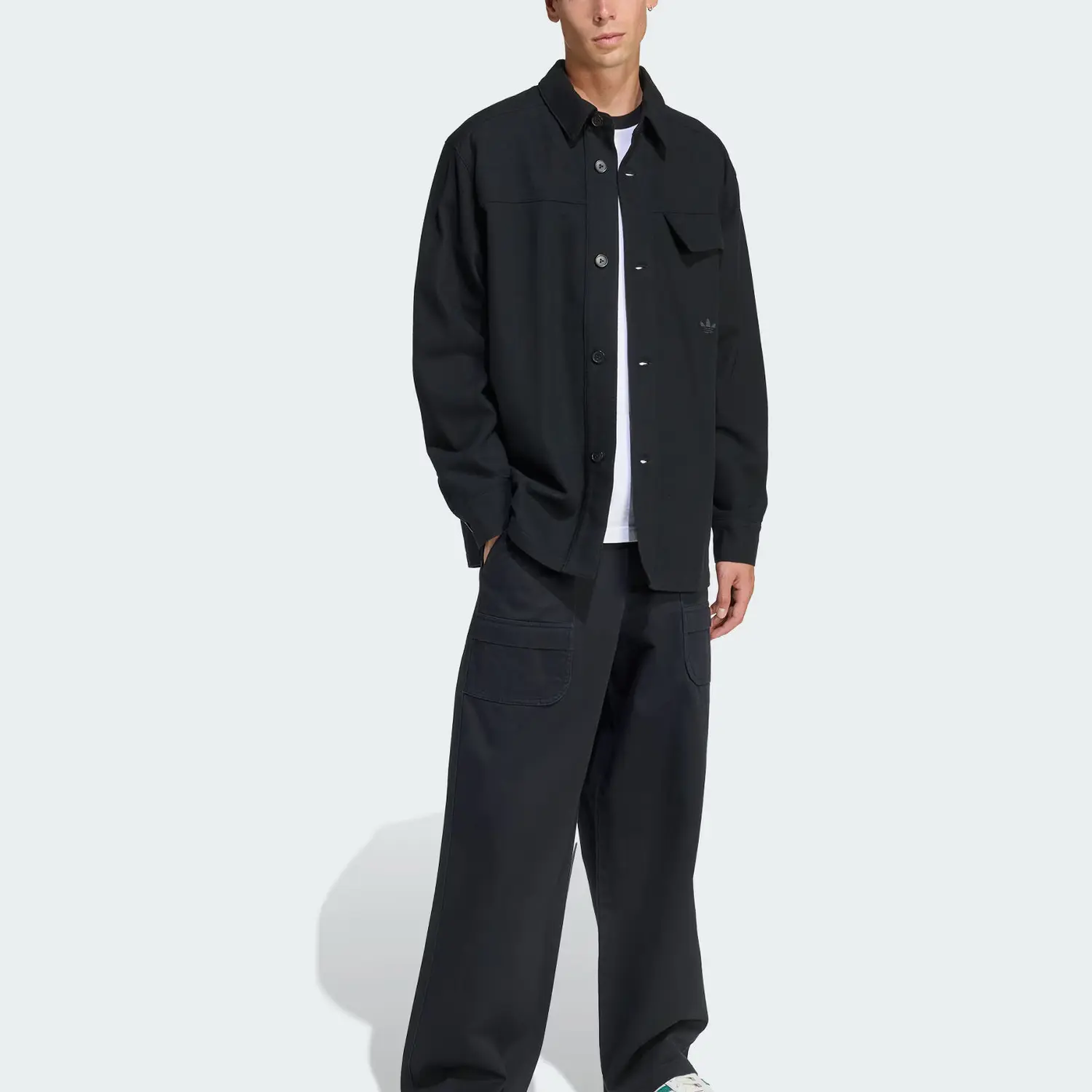 Рубашка Adidas Buttoned Pocket Overshirt Adidas Originals, черный — фото 2
