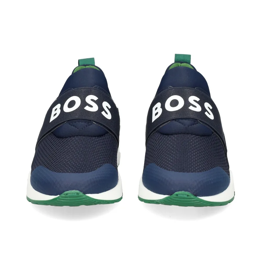 Детские кроссовки Hugo Boss с эластичным ремешком, темно-синий — фото 3
