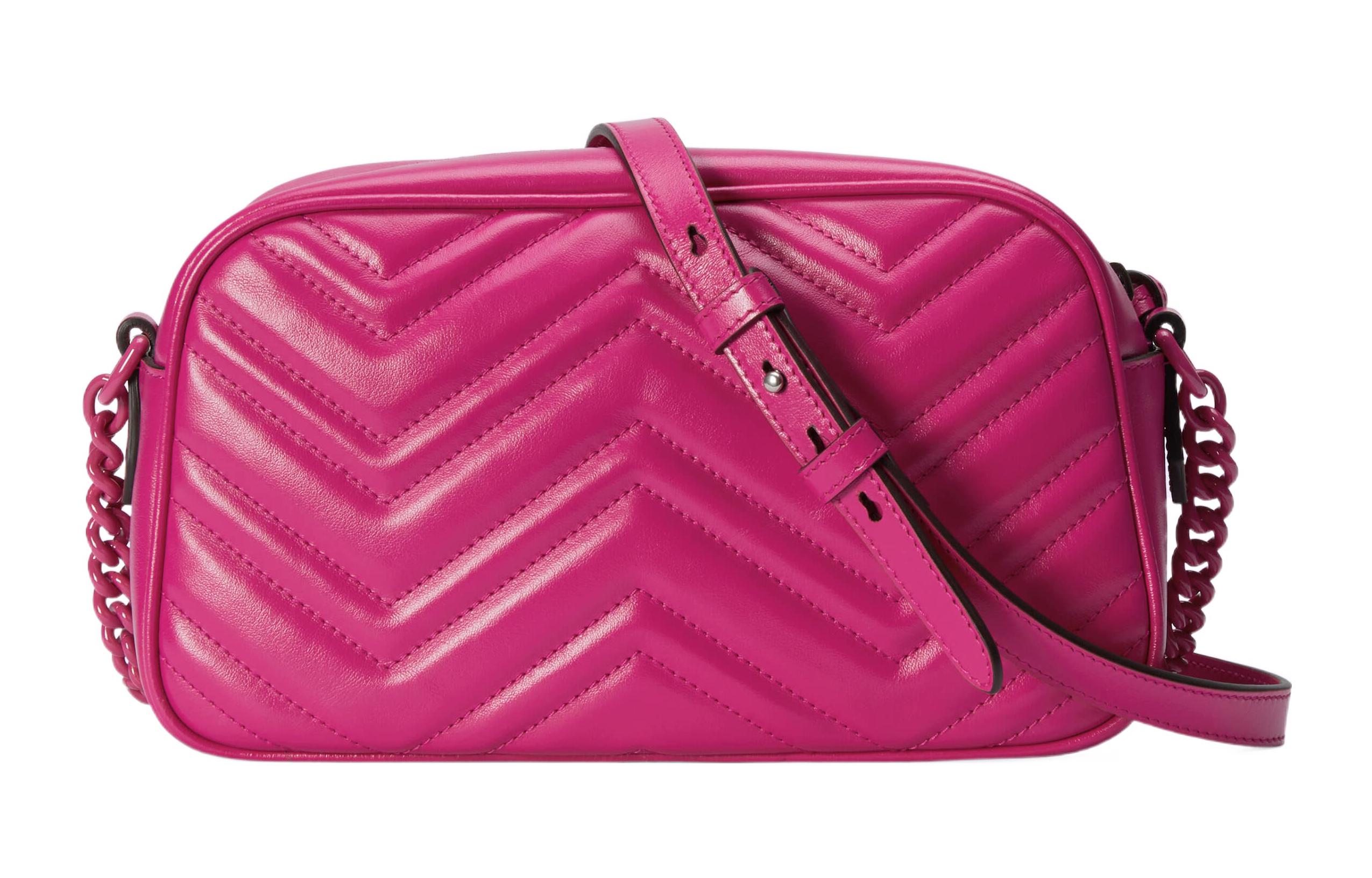 Сумка кроссбоди Gucci GG Marmont из кожи фуксия — фото 2