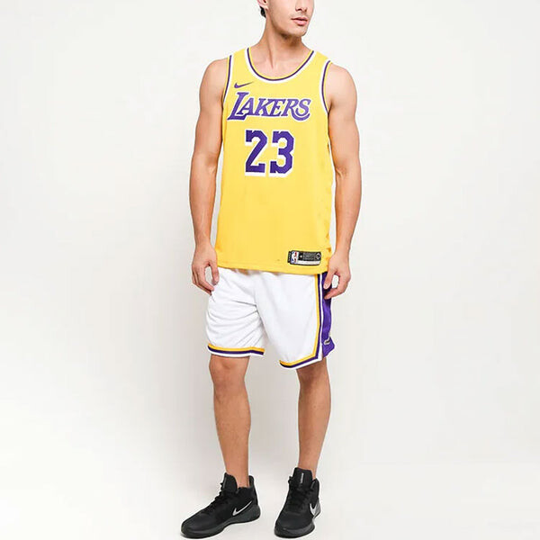 Шорты nba association edition sw fan edition lakers баскетбольные шорты Nike, белый — фото 3