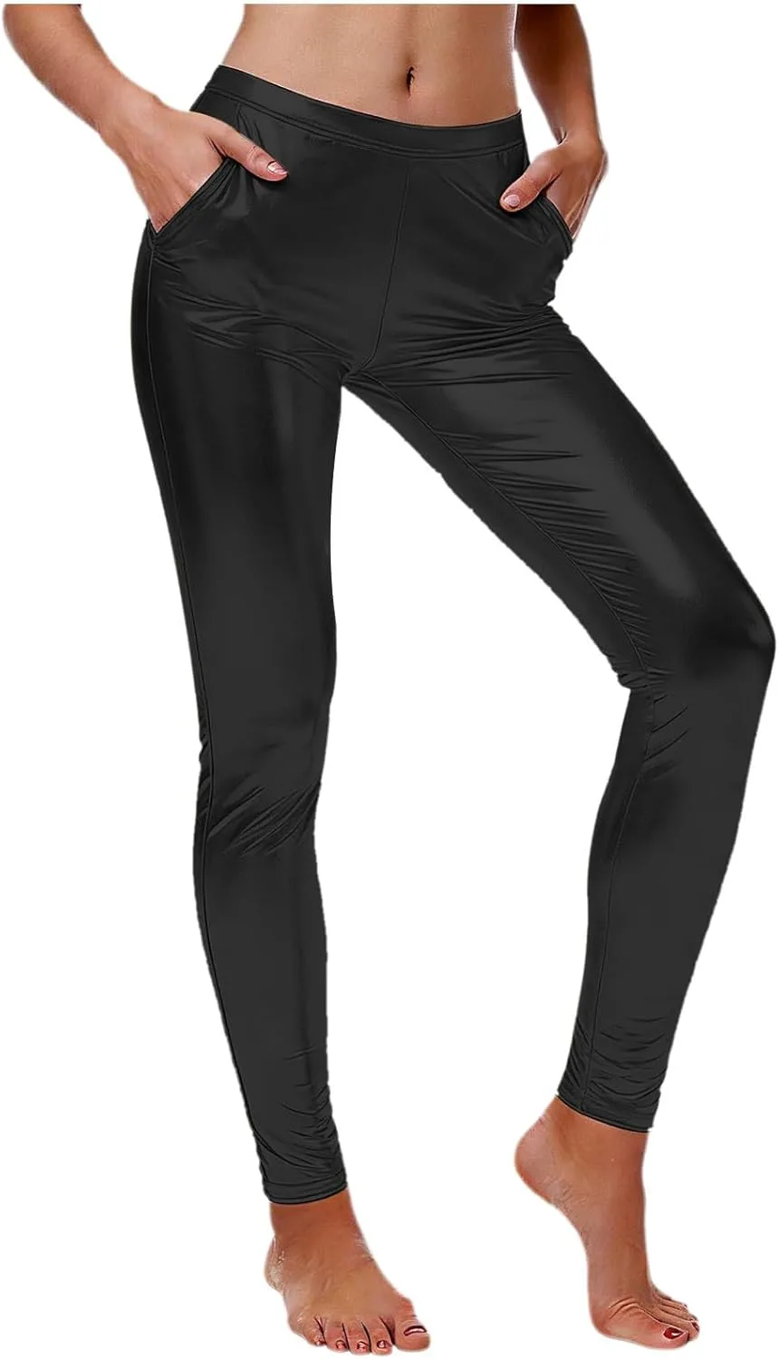 

Женские металлизированные блестящие леггинсы 70s disco party Zzalalana