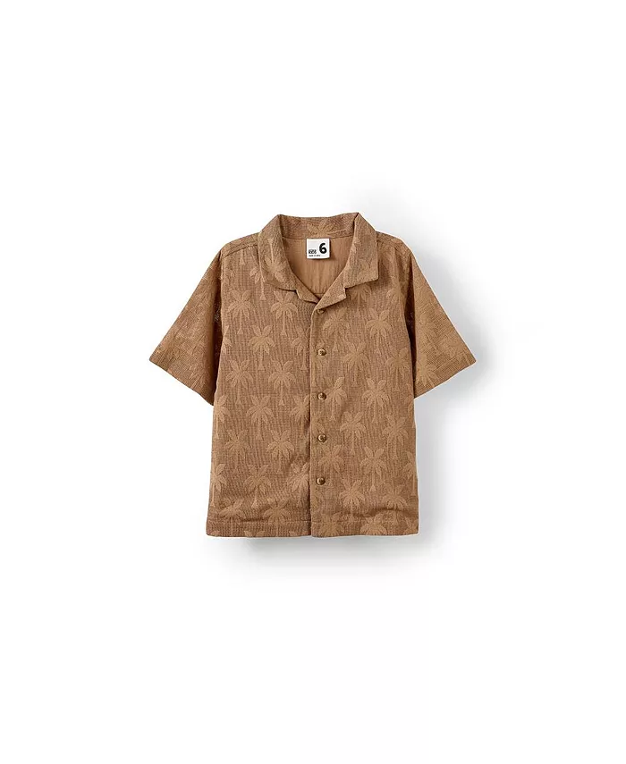 

Детская рубашка с коротким рукавом Cabana для мальчиков COTTON ON, коричневый