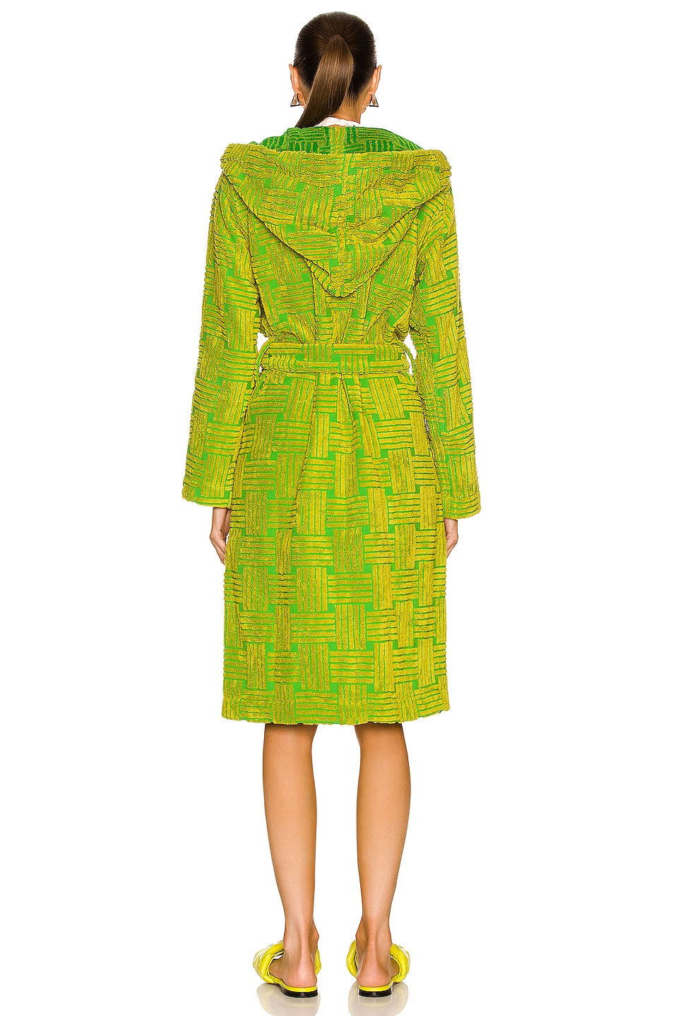 Халат жаккардовой хлопковой махровой ткани Bottega Veneta, цвет Parakeet & Kiwi — фото 4