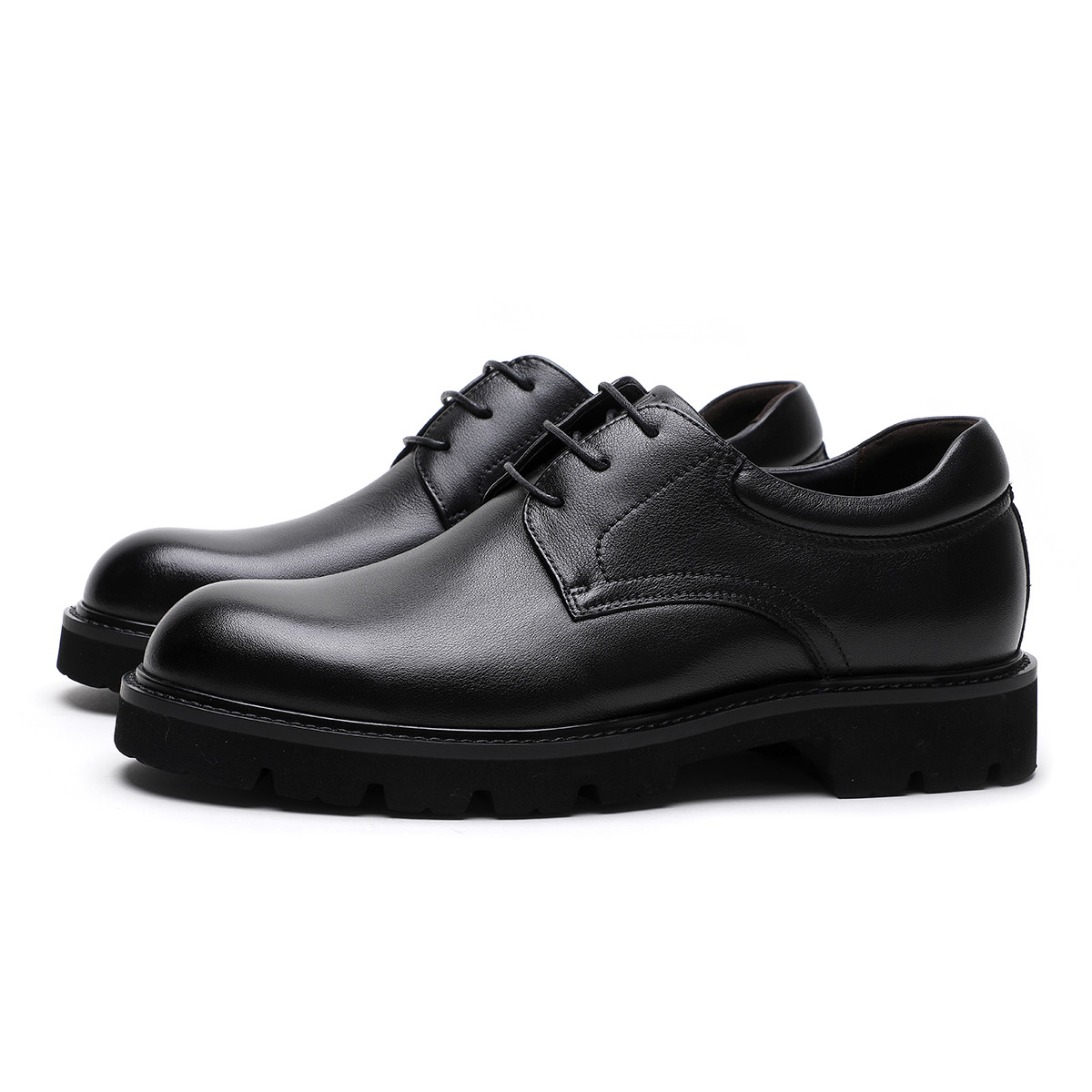 ELLE HOMME Повседневные кожаные туфли мужские Low top Black/Brown — фото 4