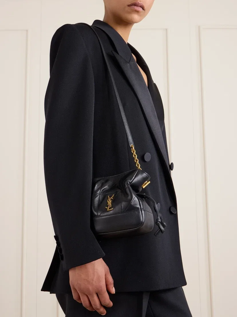 Сумка-ведро Jamie из стеганой кожи SAINT LAURENT, черный — фото 3