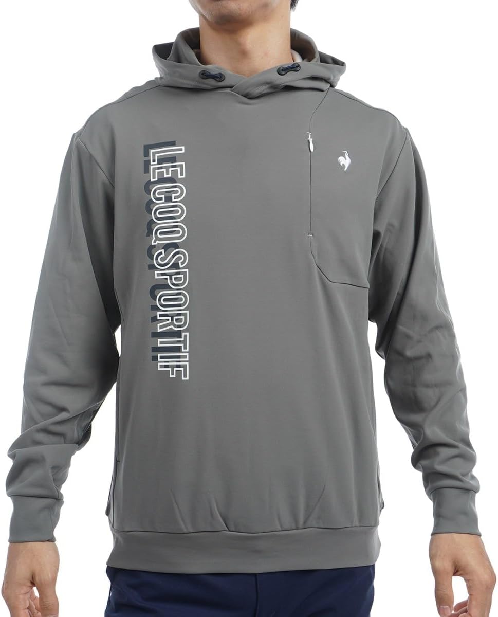 

Мужская толстовка с капюшоном Le Coq Sportif Stretch Force (LG4FSW00M) - идеальный вариант для игры в гольф в свободное время, серый