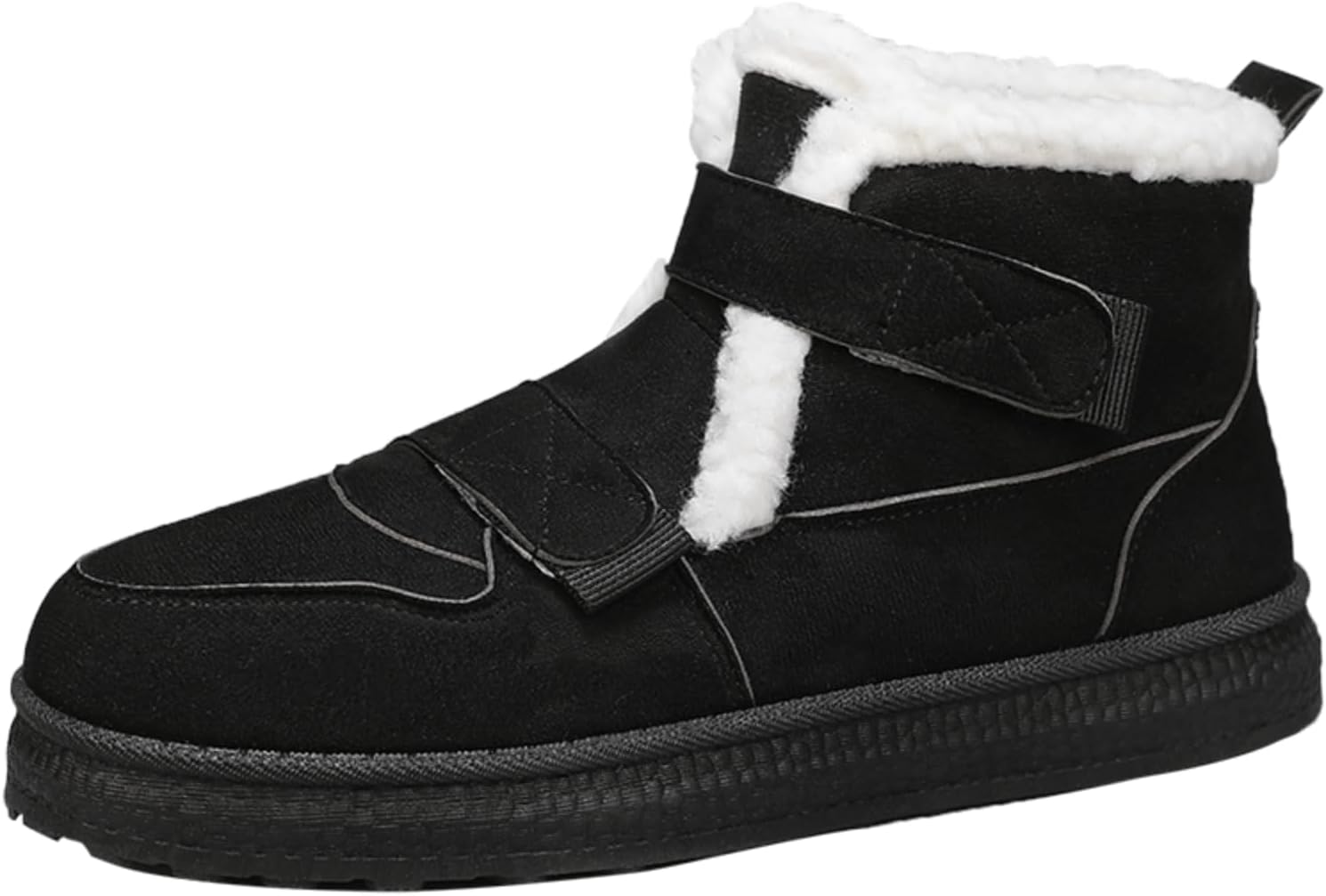 

Мужские зимние теплые ботинки Khwfjas - мягкая флисовая подкладка, верх из материала, похожего на замшу, удобная амортизирующая подошва, легкое снятие и надевание, идеально подходят для повседневной носки и прогулок в холодную погоду, черный