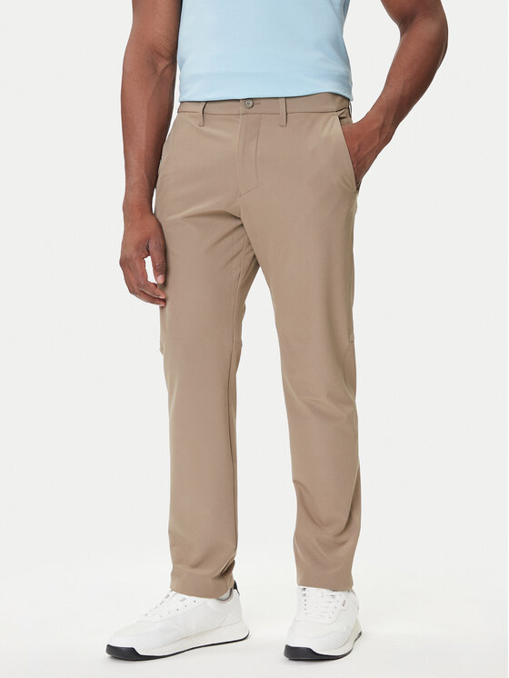 

Брюки из ткани slim fit T_Commuter 50534303 Boss, зелёный