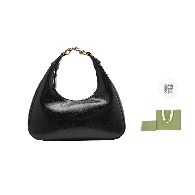 

VANESSA HOGAN Классическая кожаная сумка через плечо, Black Handbag