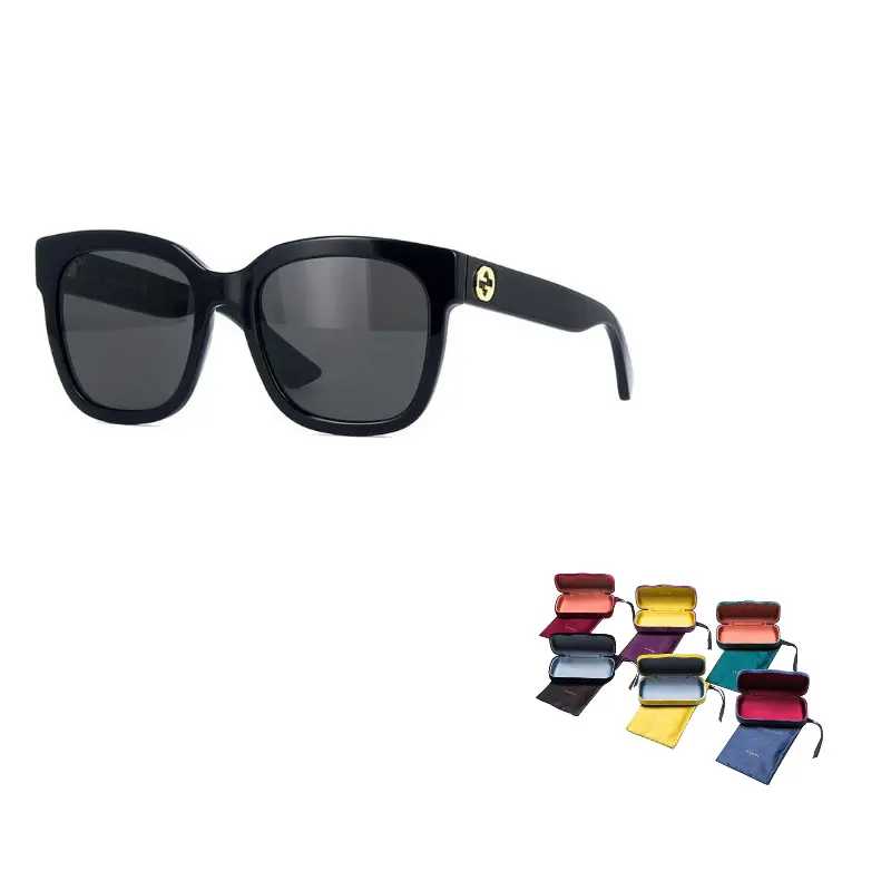 

GUCCI Солнцезащитные очки Double G с квадратной оправой, Black Black Frame 001