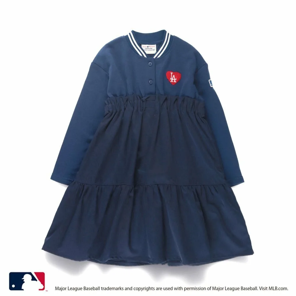 Длинное платье в стиле стадионной куртки Branshes, цвет Navy Blue — фото 2