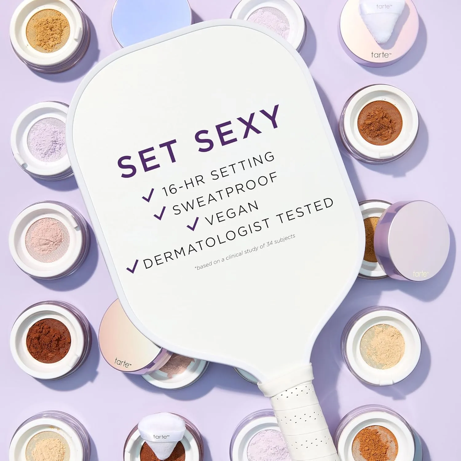Рассыпчатая пудра для лица Tarte Creaseless Setting Powder - легкая, впитывающая излишки кожного сала формула для стойкого результата, веганский продукт, не тестируется на животных., lavender (fair to medium skin tones) — фото 4
