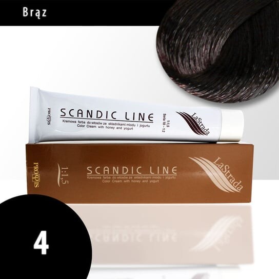 

4 коричневый Scandic Line крем-краска для волос LaStrada 100мл