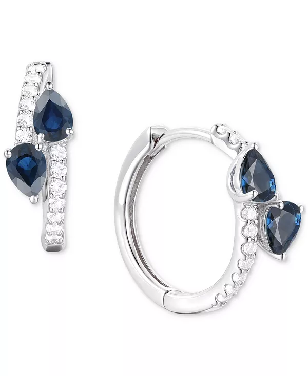 

Серьги-Кольца с сапфирами, рубинами или изумрудами (3/4 карата) и бриллиантами (1/5 карата) из 14-каратного или белого золота Macy'S, sapphire