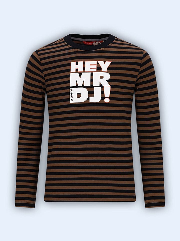 

Tygo & Vito Футболка с длинными рукавами "Melle" коричнево-черного цвета