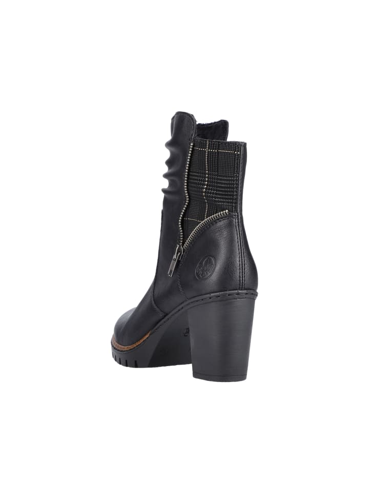 Сапоги женские Rieker Stiefelette короткие на каблуке, черный — фото 2