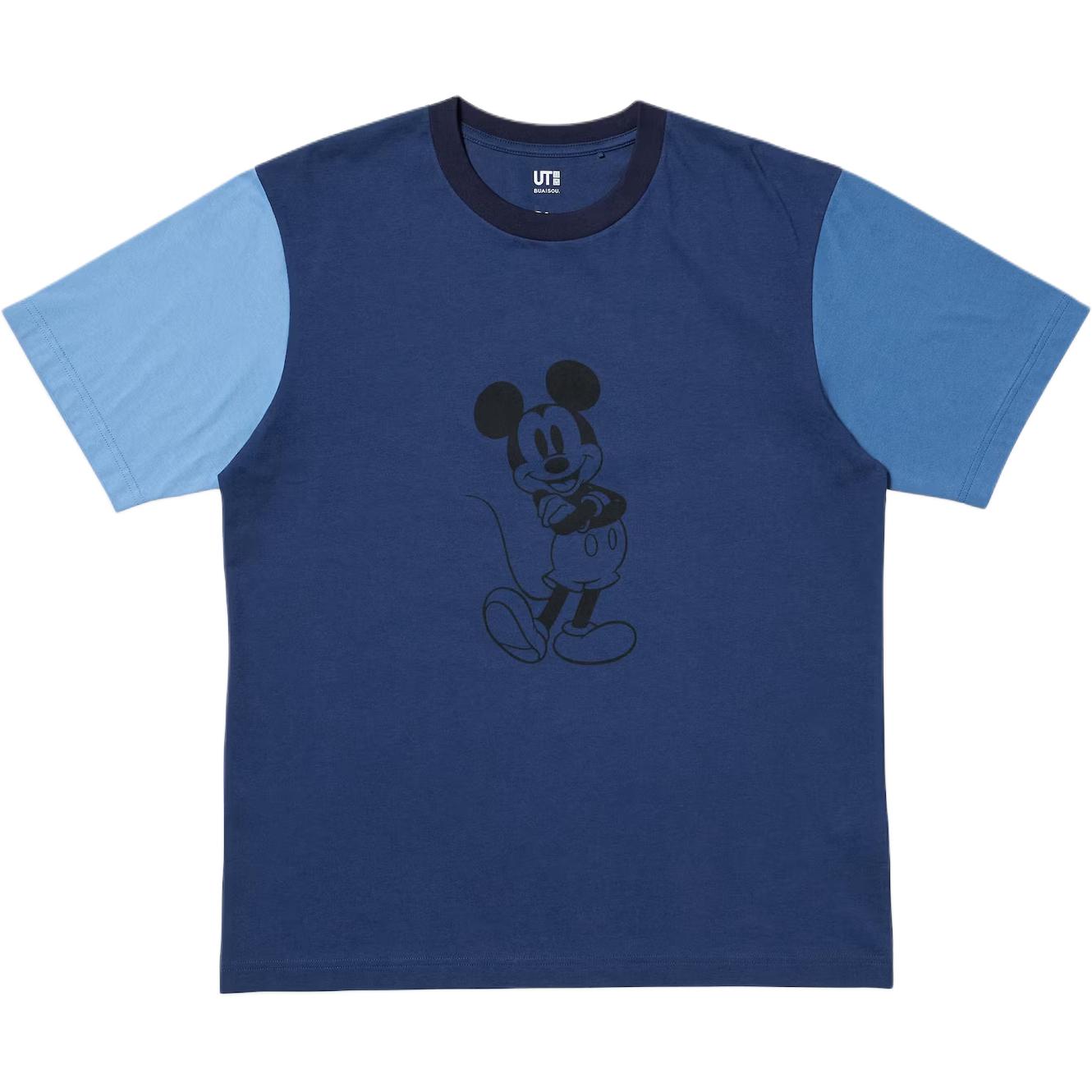 

UNIQLO Футболка BUAISOU X Disney мужская blue, Синий, UNIQLO Футболка BUAISOU X Disney мужская blue