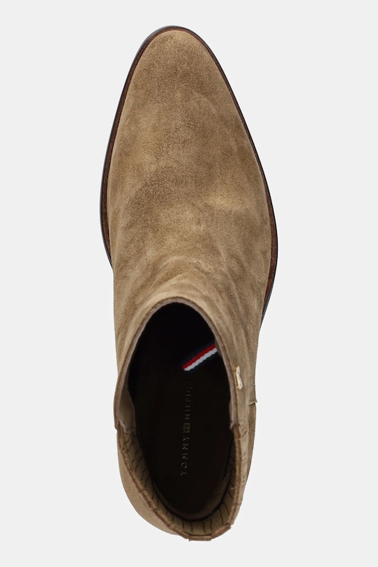 Замшевые ботинки Western mid heel Chelsea Tommy Hilfiger, коричневый — фото 4