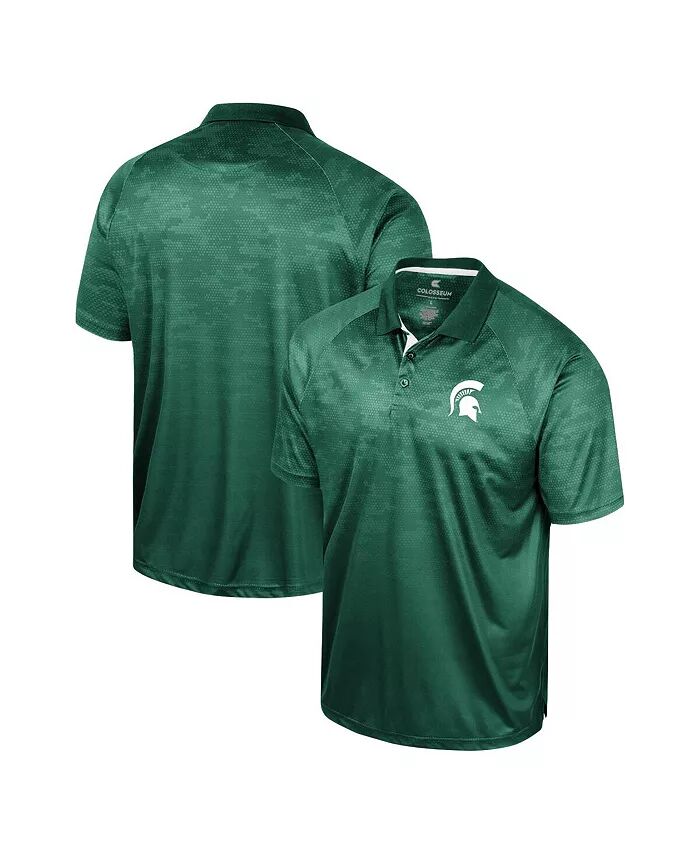 

Мужская зеленая рубашка-поло Michigan State Spartans Honeycomb Raglan Colosseum