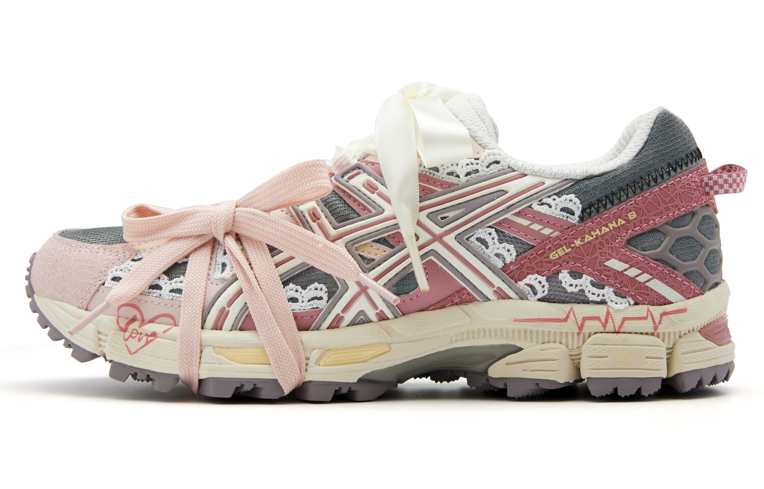 

Кроссовки Gel-Kahana 8 женские с низким верхом серо-розовые Asics