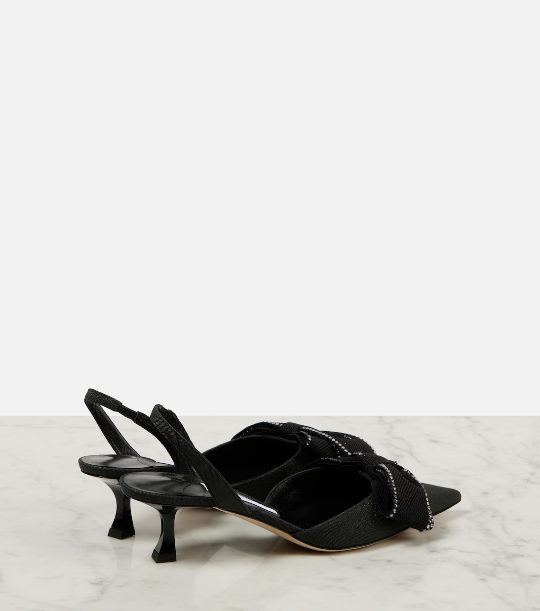 Туфли-лодочки Brook 50 с декором и открытой пяткой Jimmy Choo, Black Mix — фото 3