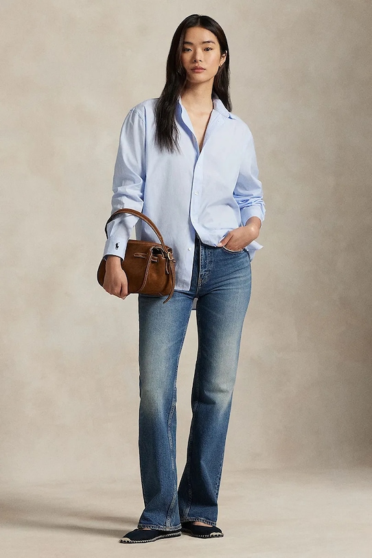 Хлопковая рубашка с длинным рукавом Light Shirt Polo Ralph Lauren, синий — фото 3