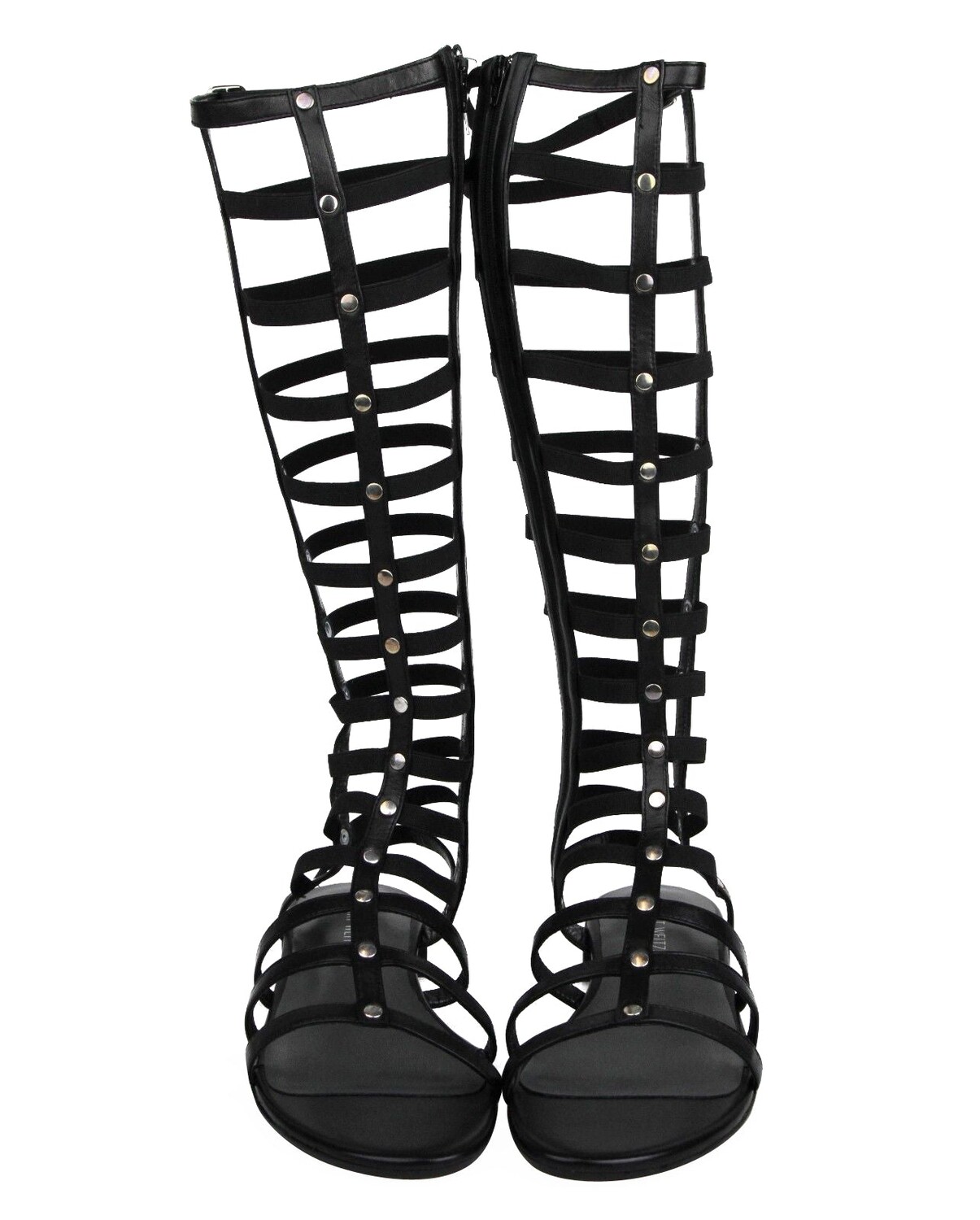 Женские гладиаторы из кожи наппа Stuart Weitzman на эластичной резинке, черный