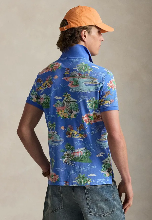Футболка-Поло на заказ, облегающая, с сетчатой вставкой, футболка-поло Polo Ralph Lauren, Blue — фото 3