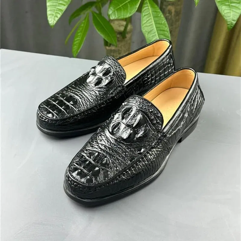 Лоферы крокодиловая кожа Classic Black, черный — фото 4