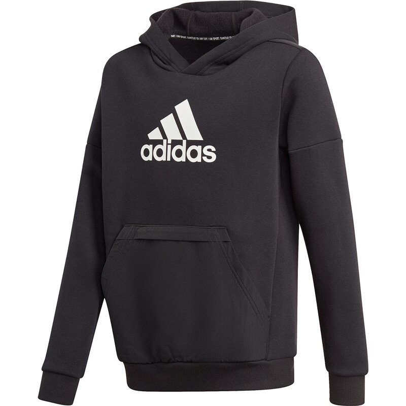 Значок спортивной флисовой толстовки с капюшоном Adidas, черный — фото 3
