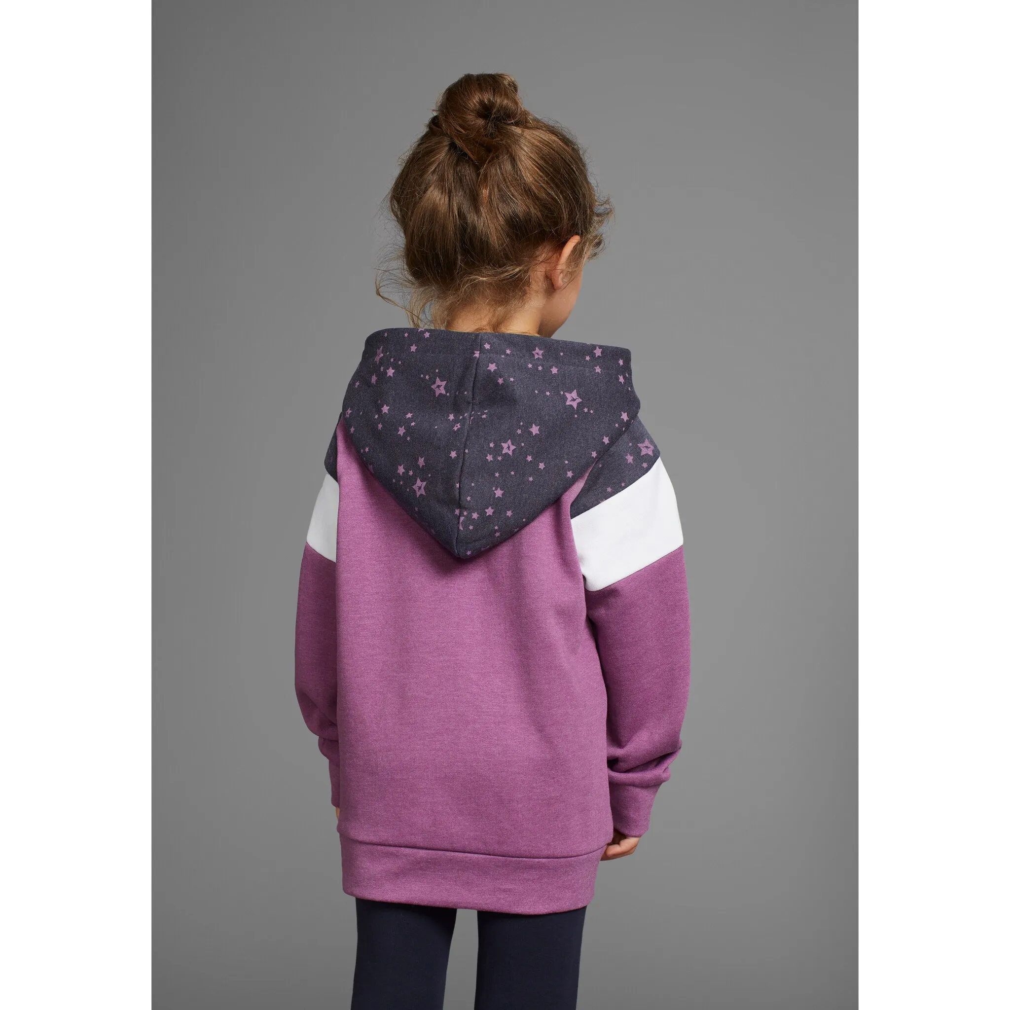 Толстовка KangaROOS с капюшоном «колор блок» для маленьких девочек, цвет lila-colorblocking — фото 2