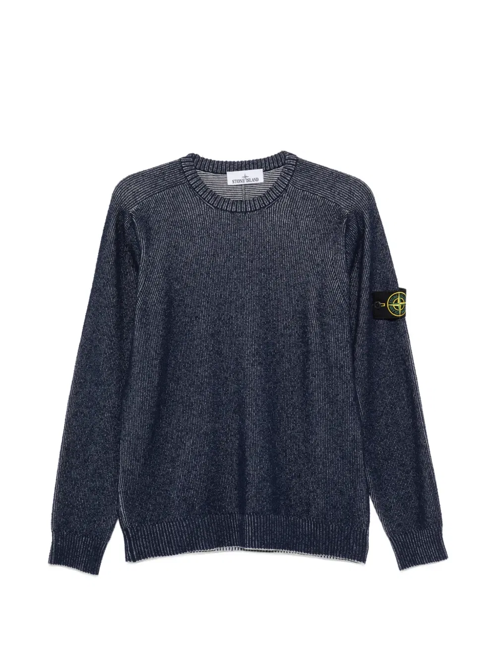 Свитер с фактурным круглым вырезом Stone Island, синий