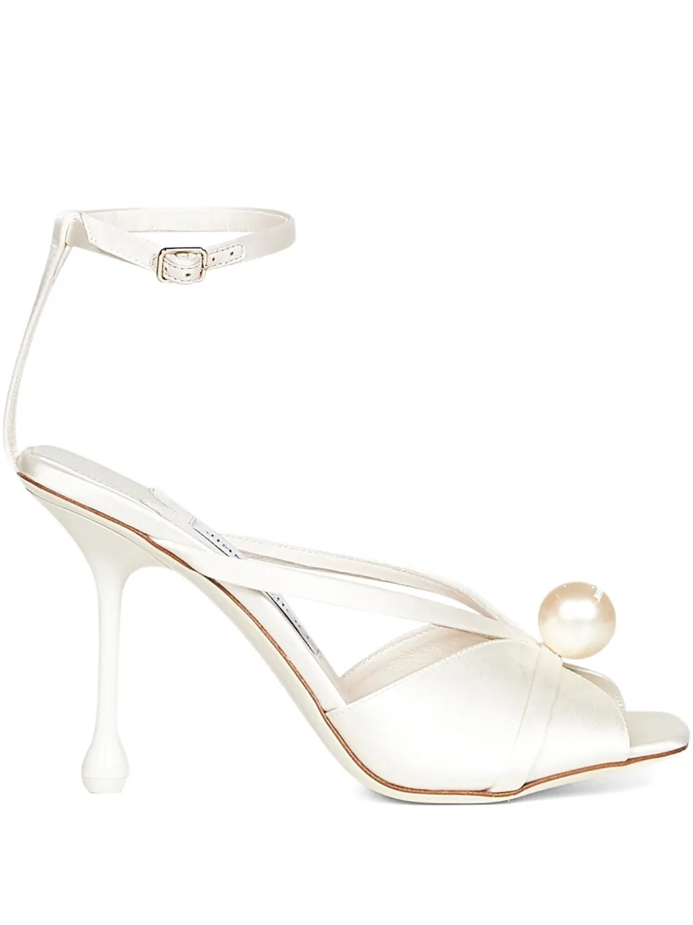 Босоножки Siva 95 с искусственным жемчугом JIMMY CHOO, белый
