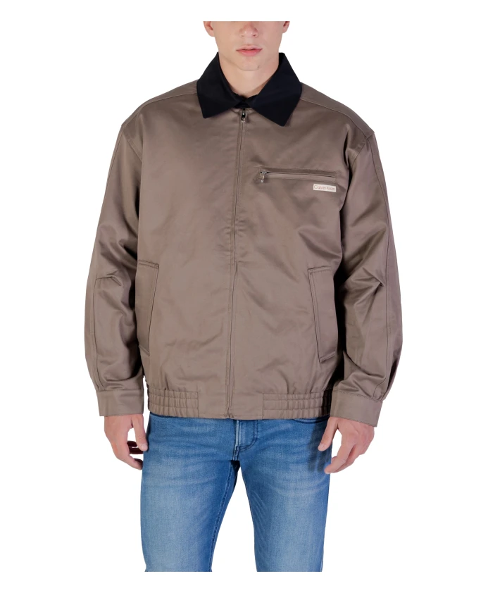 

Хлопковая куртка-блузон на молнии Calvin Klein Jeans, коричневый