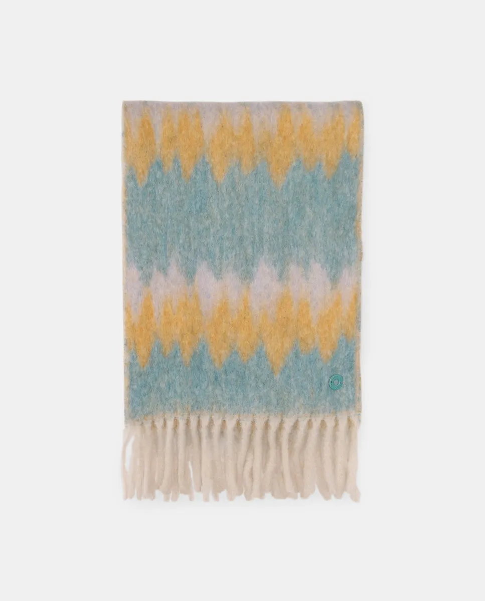 

Шарф с узором зигзаг Jo & Mr. Joe, синий