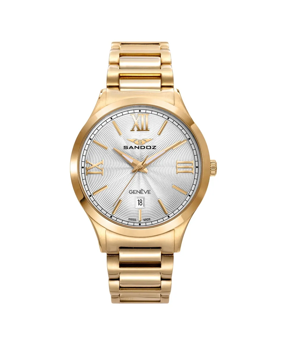 

Женские часы Elle с тремя стрелками из стали с золотым IP-покрытием Sandoz, золото