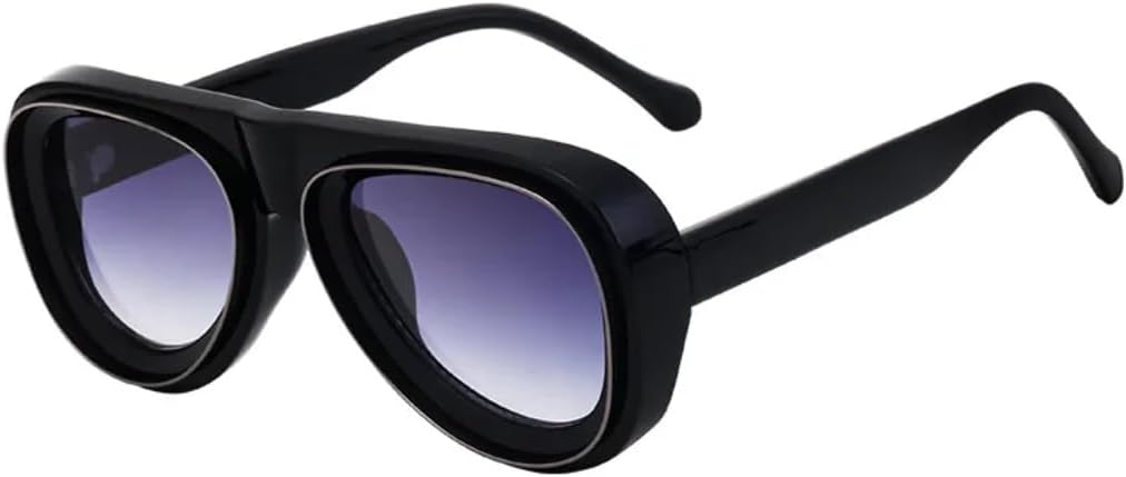 

Винтажные солнцезащитные очки для женщин и мужчин, мужские солнцезащитные очки в панк-стиле, роскошные дизайнерские очки, популярные очки в крупной оправе SZVVBKK, Black Gray