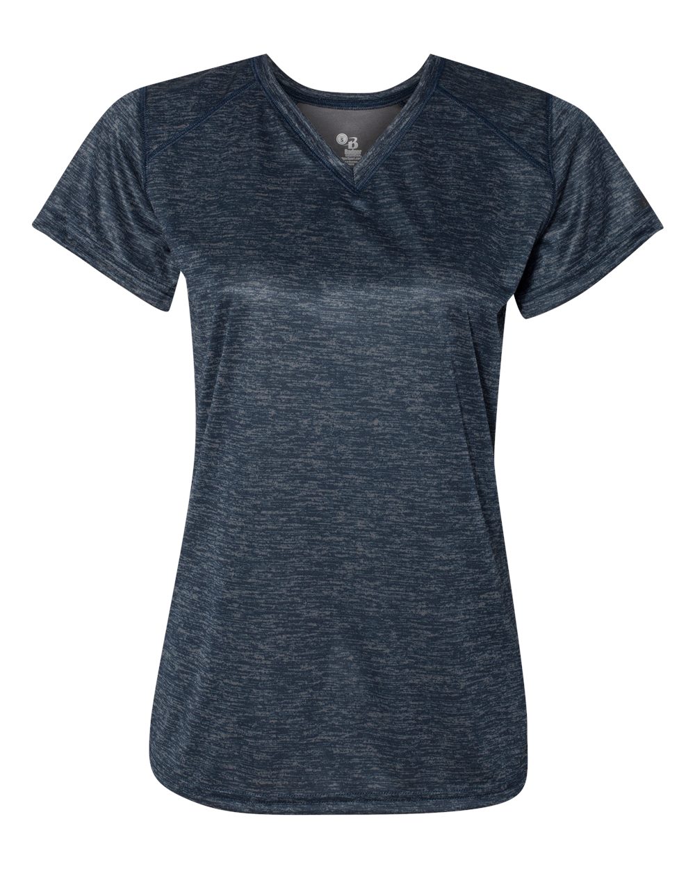

Женская футболка с V-образным вырезом в тон Badger, цвет navy tonal blend