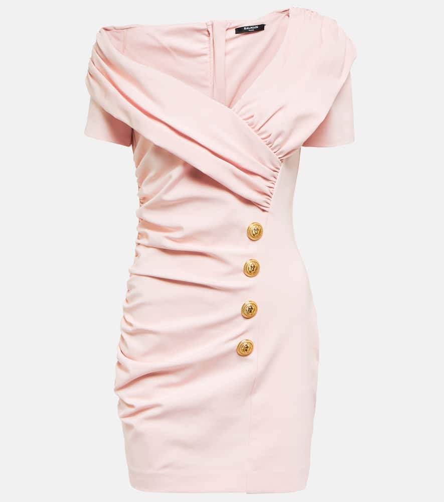 

Асимметриальное мини-платье с драпировкой Balmain, 4ao Rose Clair