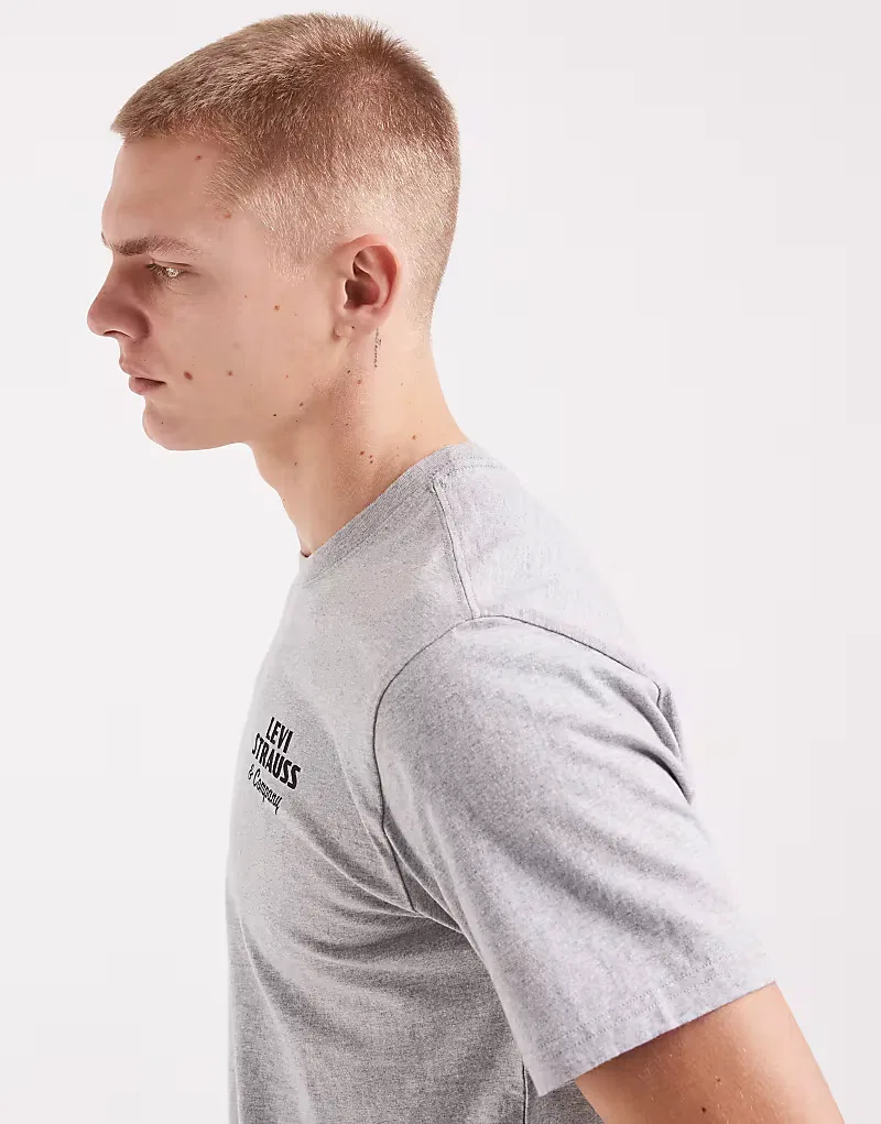 Футболка Levis в стиле вестерн с графическим принтом на спине свободного кроя Levi's, серый — фото 3